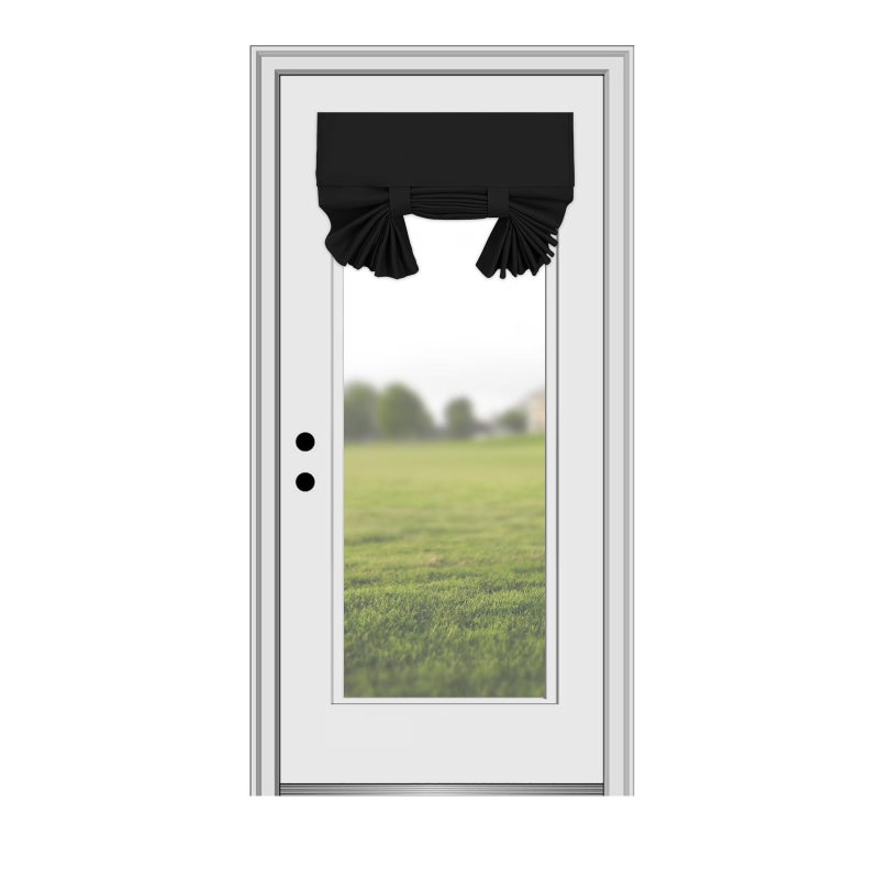 YSYY 100% Blackout French Door Curtains, Wrinkle Free, Room Darkening, Blocks Light and Heat Through Glass. Drill-Free, Easy Installed Door Window Curtains. (Black,1 Panel, 26""x 80"") - Image 1